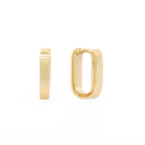 10K Yellow Gold Mini Paperclip Huggies