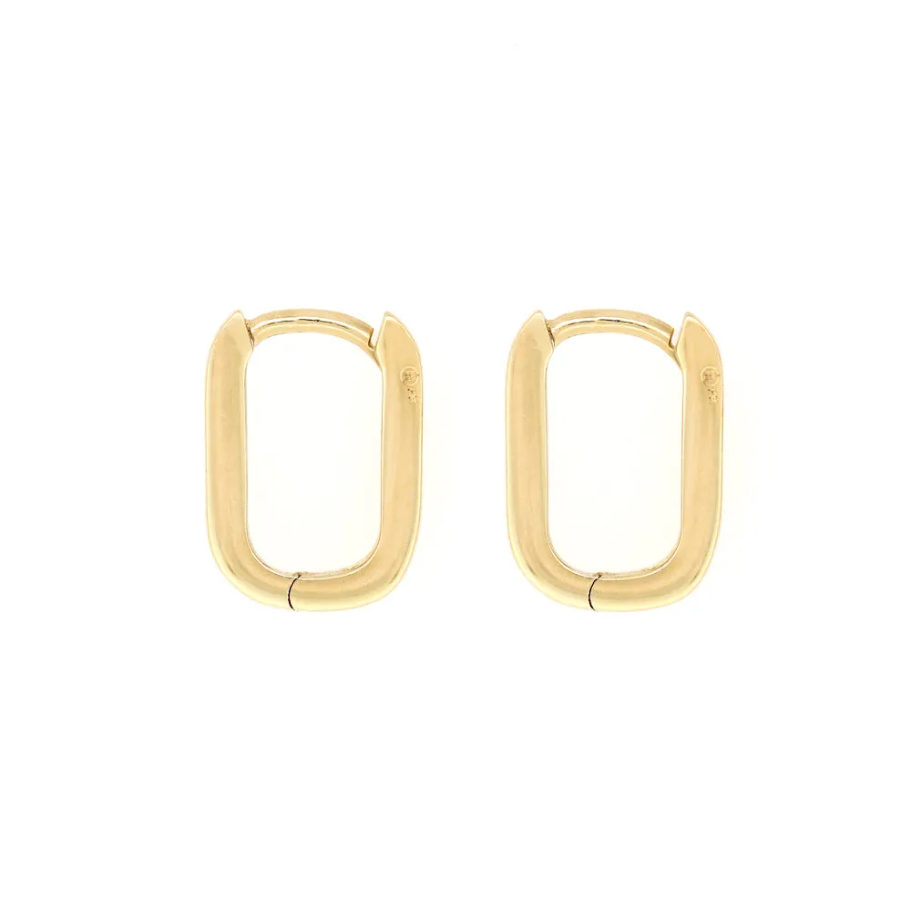 10K Yellow Gold Mini Paperclip Huggies