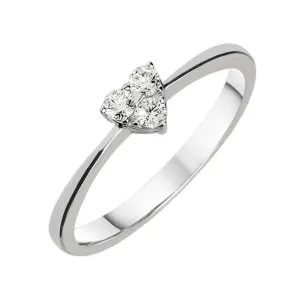 18ct White Gold 0.14ct Diamond Three Stone Heart Ring