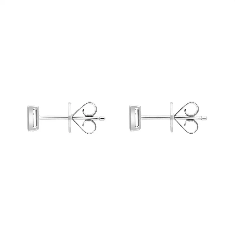 18ct White Gold 0.24ct Diamond Princess Cut Cluster Stud Earrings