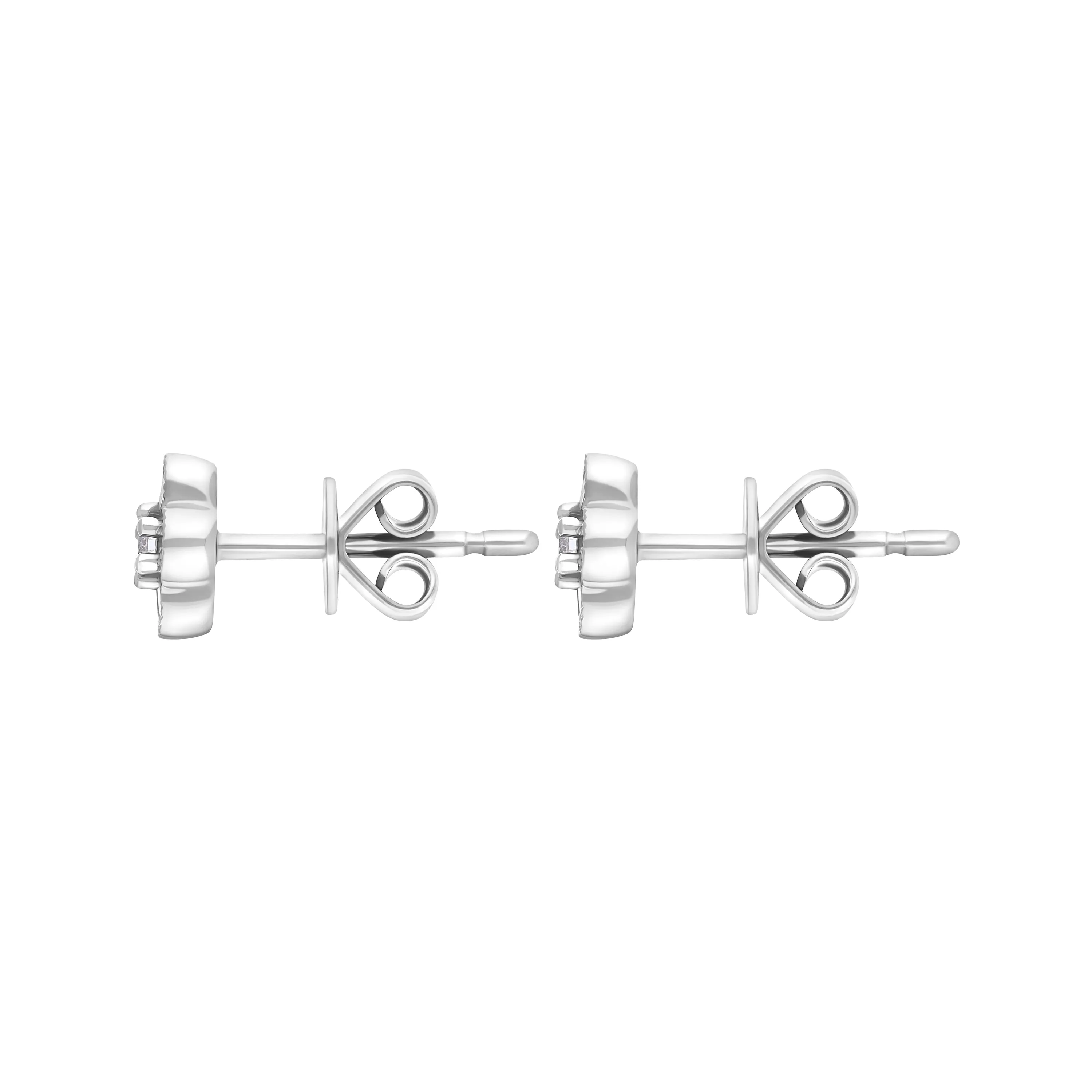 18ct White Gold 0.27ct Diamond Flower Cluster Stud Earrings