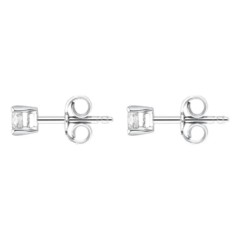 18ct White Gold 0.30ct Diamond Solitaire Brilliant Cut Stud Earrings