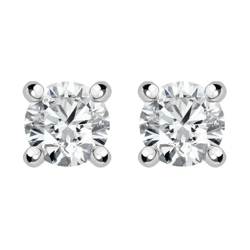18ct White Gold 0.30ct Diamond Solitaire Stud Earrings
