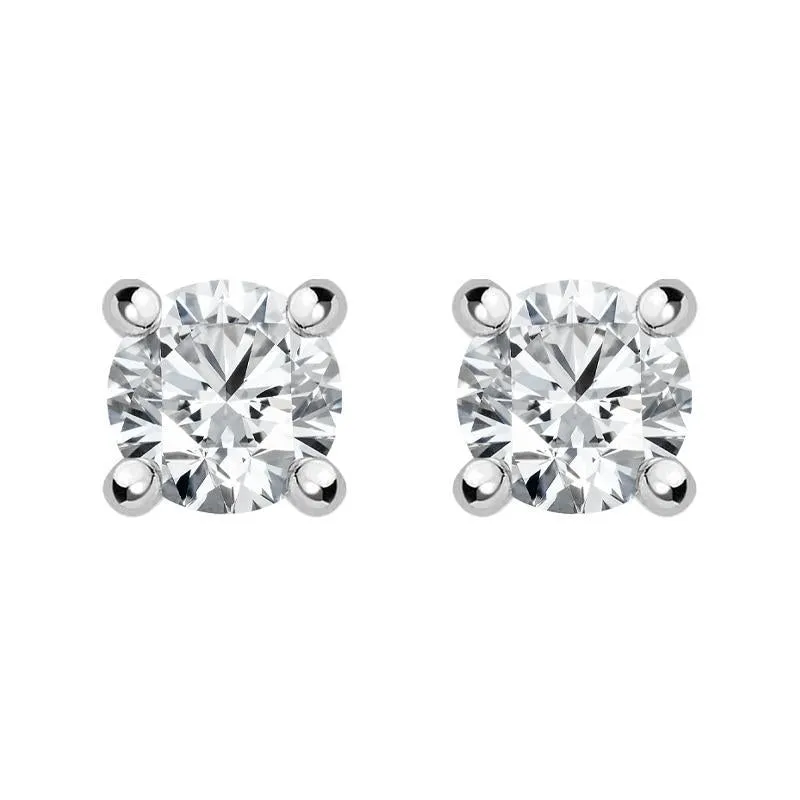 18ct White Gold 0.30ct Diamond Solitaire Stud Earrings
