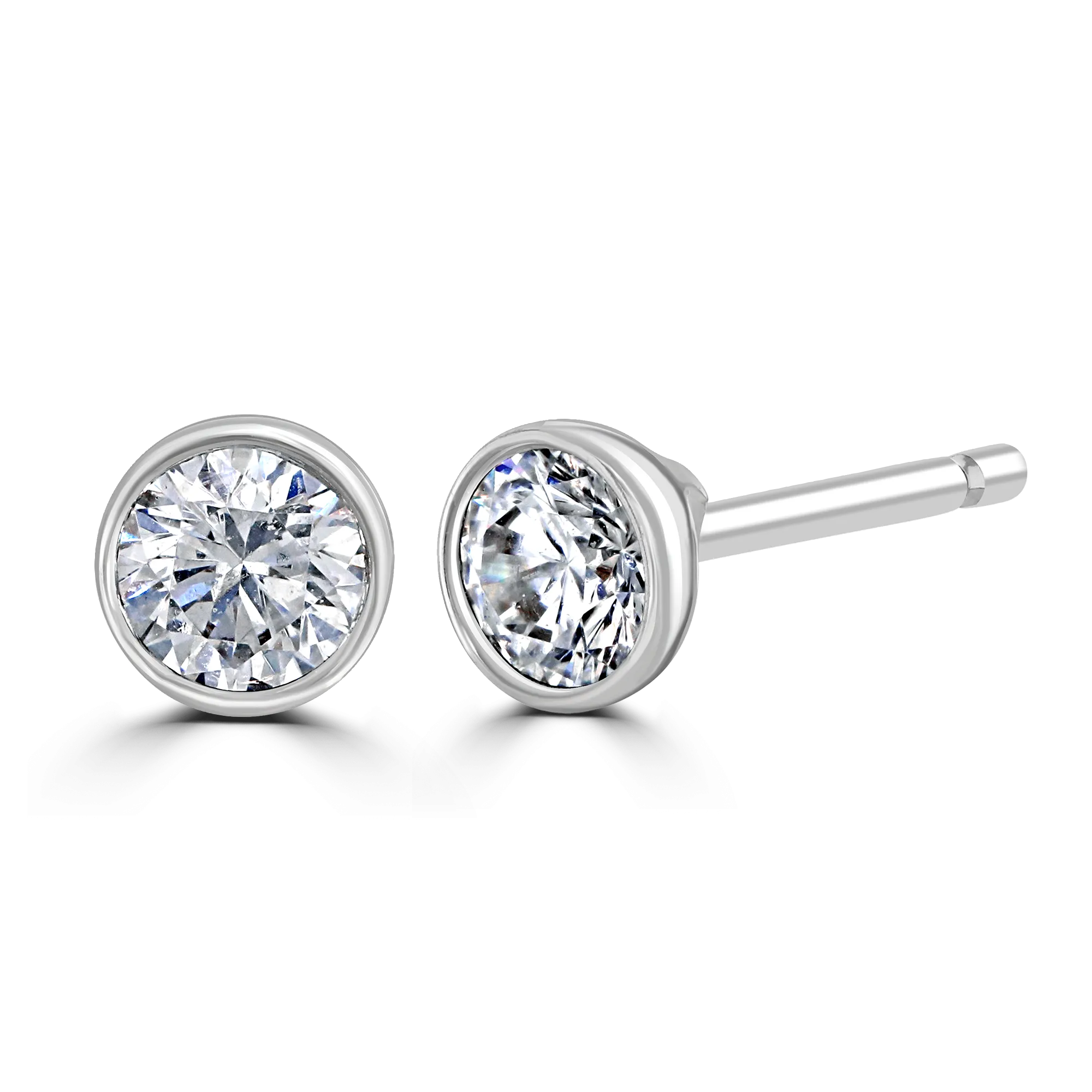 18ct White Gold 0.40ct Diamond Solitaire Stud Earrings