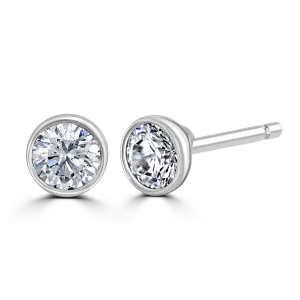18ct White Gold 0.40ct Diamond Solitaire Stud Earrings