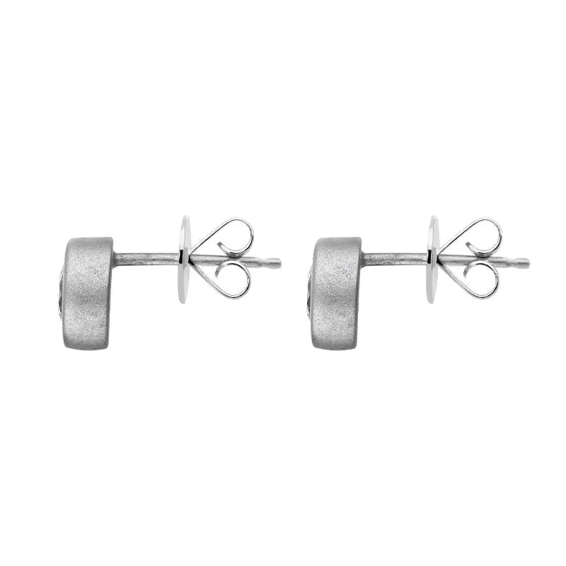 18ct White Gold 0.44ct Diamond Solitaire Satin Stud Earrings
