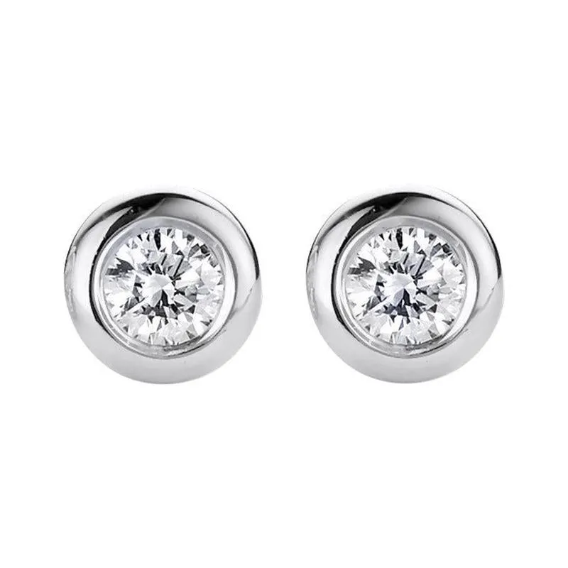 18ct White Gold 0.50ct Diamond Solitaire Stud Earrings