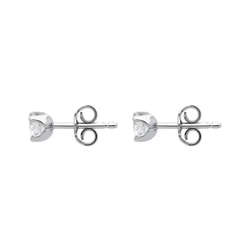 18ct White Gold 0.61ct Diamond Solitaire Stud Earrings