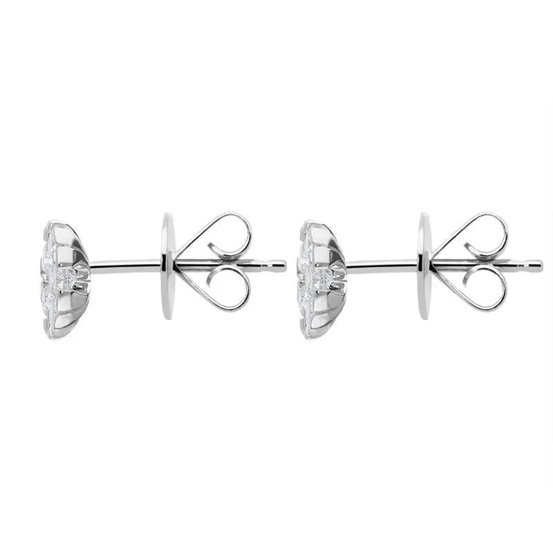18ct White Gold 0.67ct Diamond Triangle Edge Stud Earrings