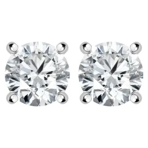 18ct White Gold 0.70ct Diamond Solitaire Brilliant Cut Stud Earrings