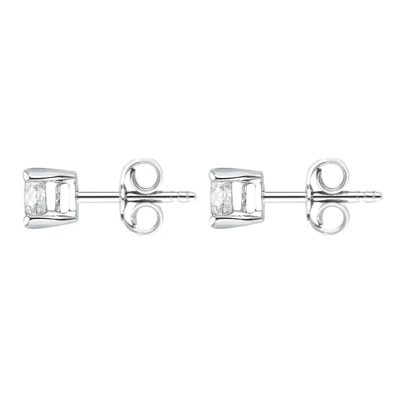 18ct White Gold 0.70ct Diamond Solitaire Brilliant Cut Stud Earrings
