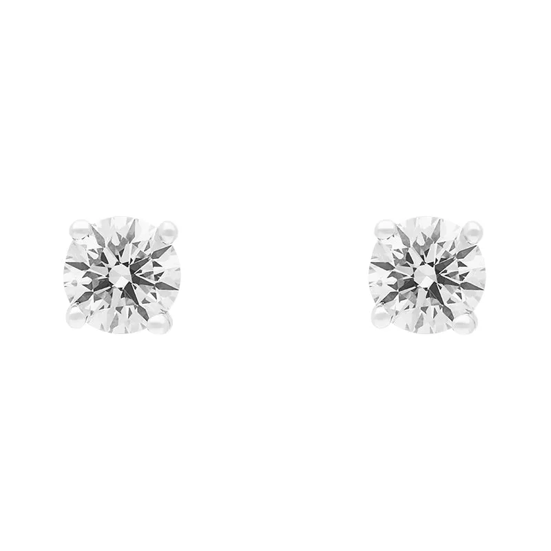 18ct White Gold 0.80ct Diamond Solitaire Brilliant Cut Stud Earrings
