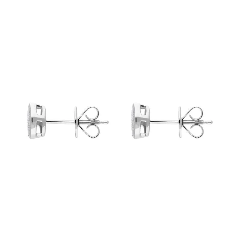 18ct White Gold Diamond Princess and Marquise Cut Cluster Stud Earrings