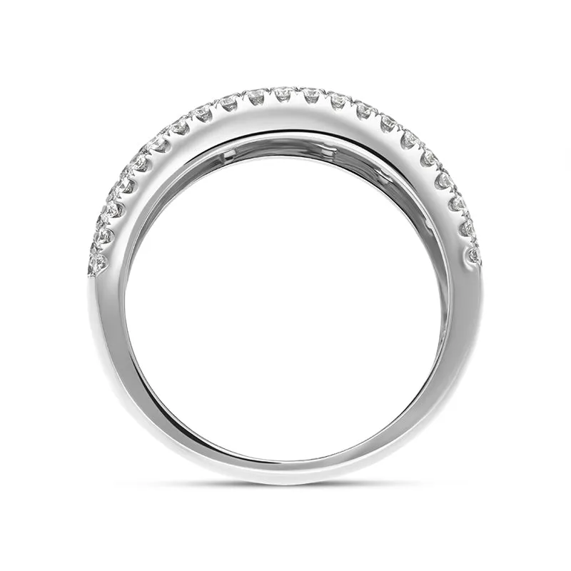18ct White Gold Sapphire Diamond Princess Cut Multicolour Half Eternity Ring