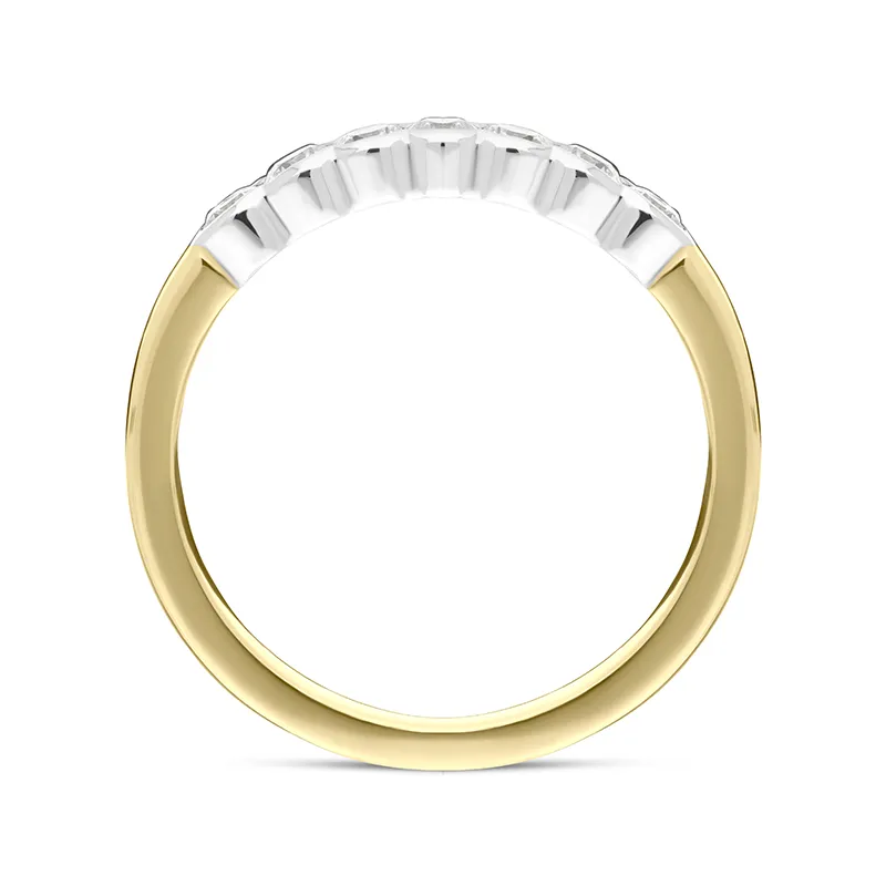 18ct Yellow Gold 0.44ct Diamond Bezel Set Wedding Half Eternity Ring