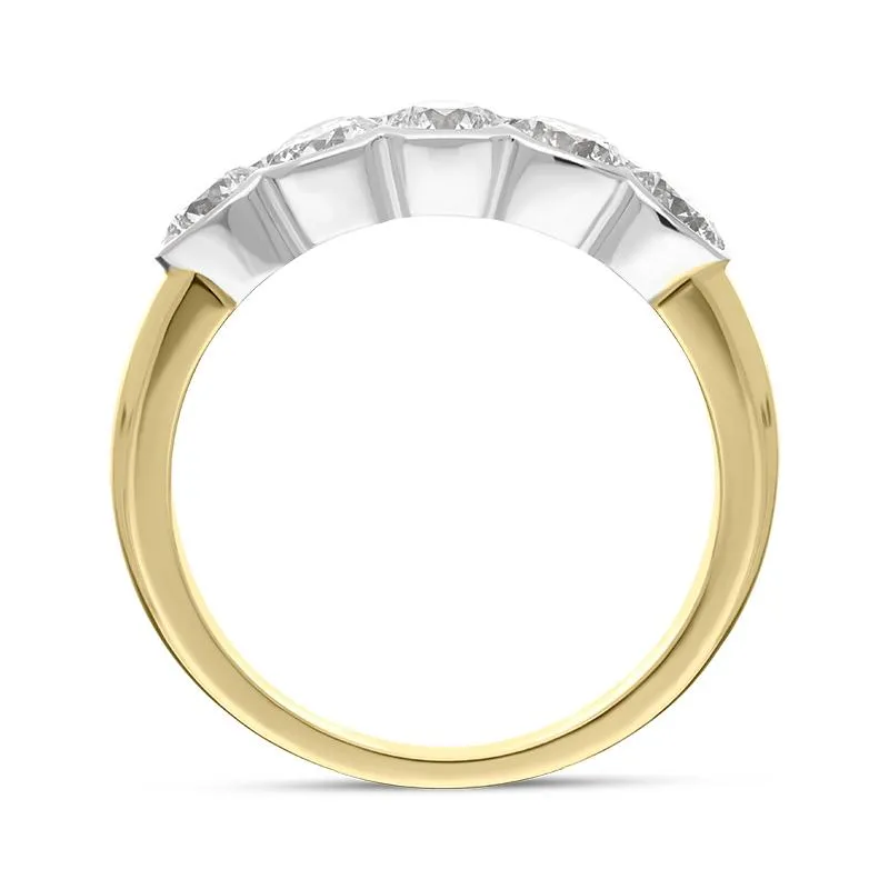 18ct Yellow Gold 1.04ct Diamond Bezel Set Wedding Half Eternity Ring