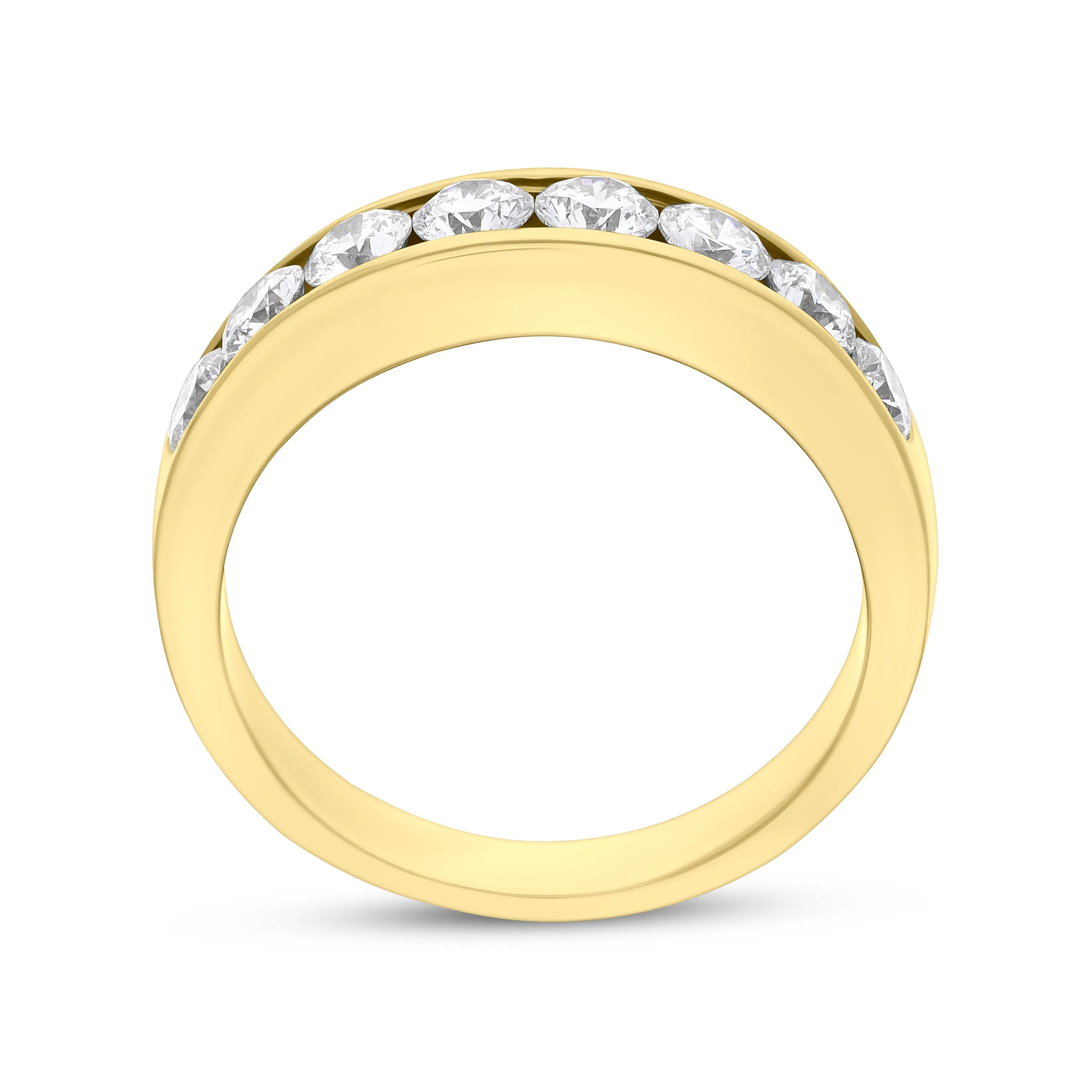 18ct Yellow Gold 1.14ct Diamond Eight Stone Channel Set Half Eternity Ring