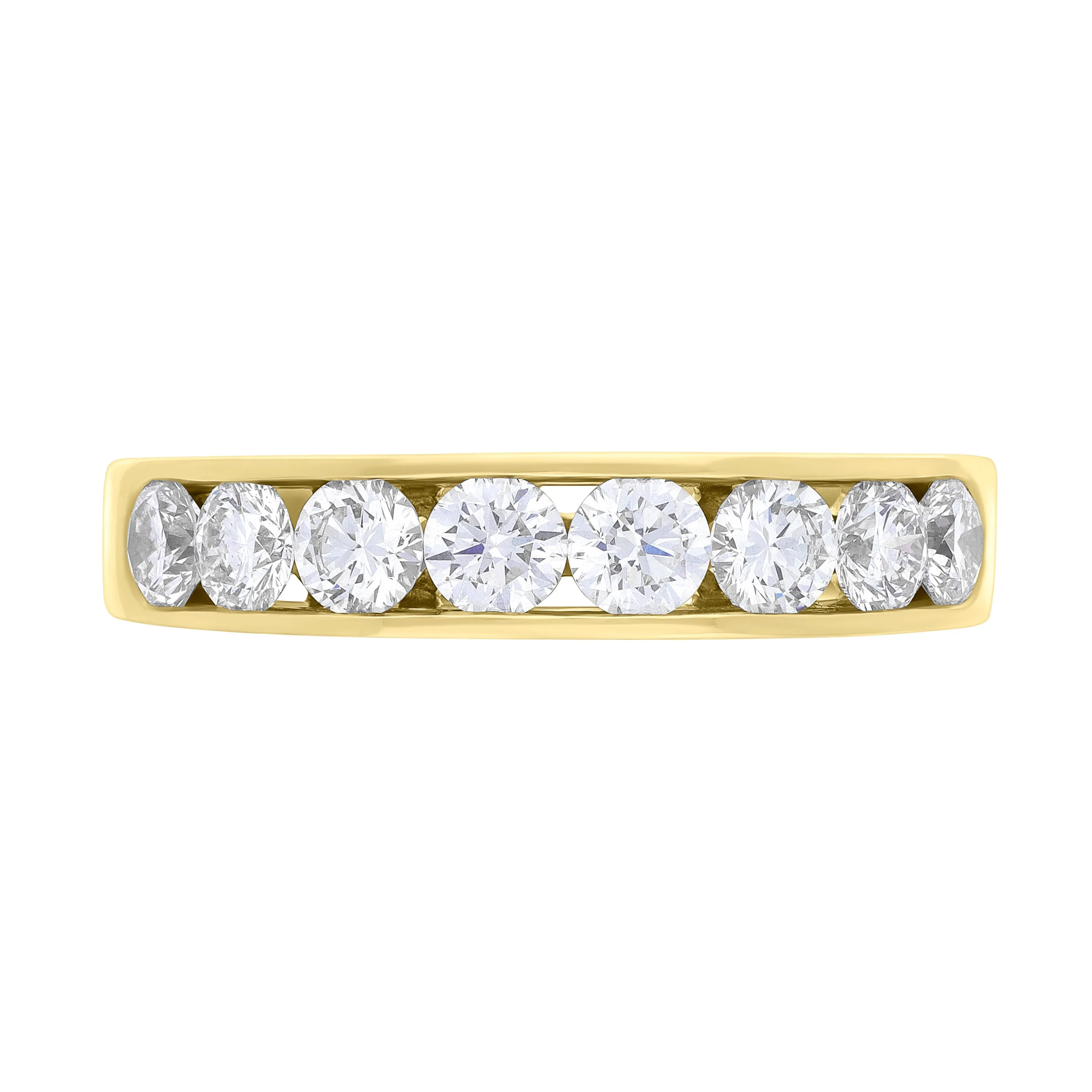 18ct Yellow Gold 1.14ct Diamond Eight Stone Channel Set Half Eternity Ring