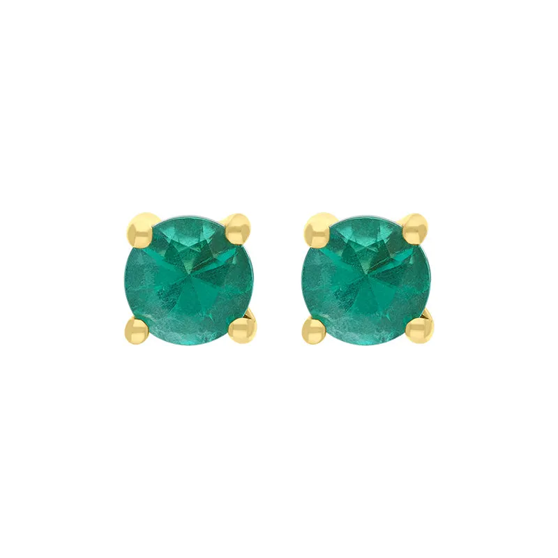 18ct Yellow Gold Round Solitaire Stud Earrings