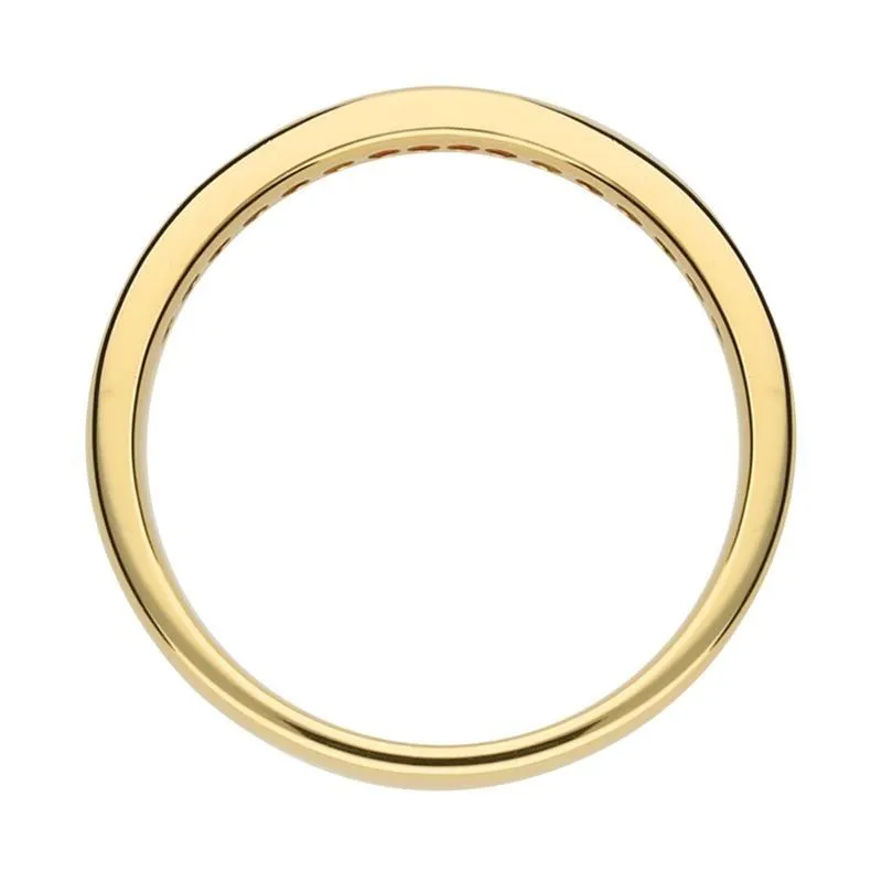18ct Yellow Gold Ruby Diamond Half Eternity Ring