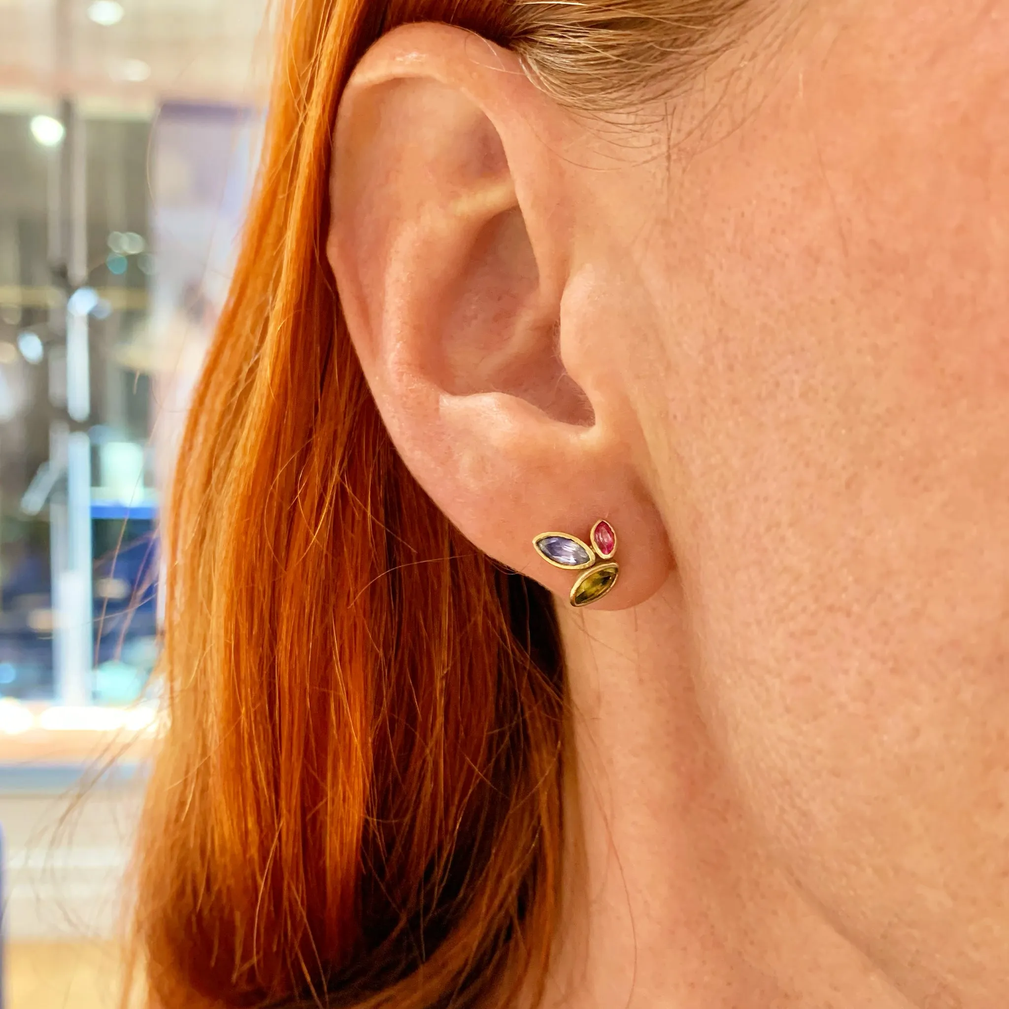 3 Wild Marquise Earrings Pieces of Eight