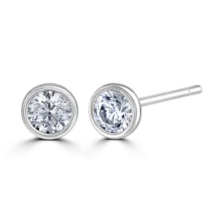 9ct White Gold 0.30ct Diamond Solitaire Stud Earrings