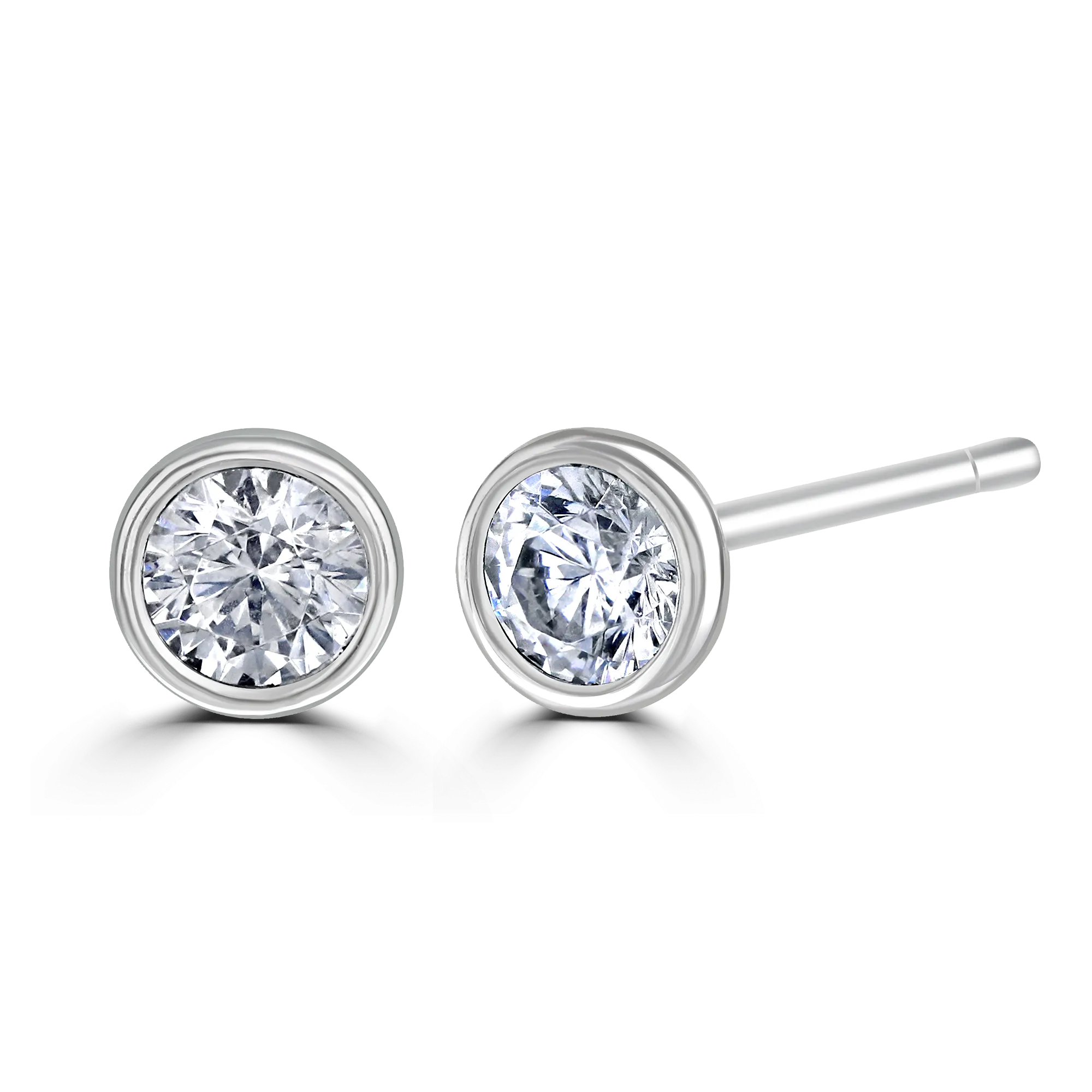 9ct White Gold 0.30ct Diamond Solitaire Stud Earrings