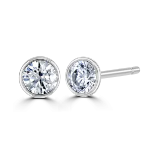 9ct White Gold 0.50ct Diamond Solitaire Stud Earrings