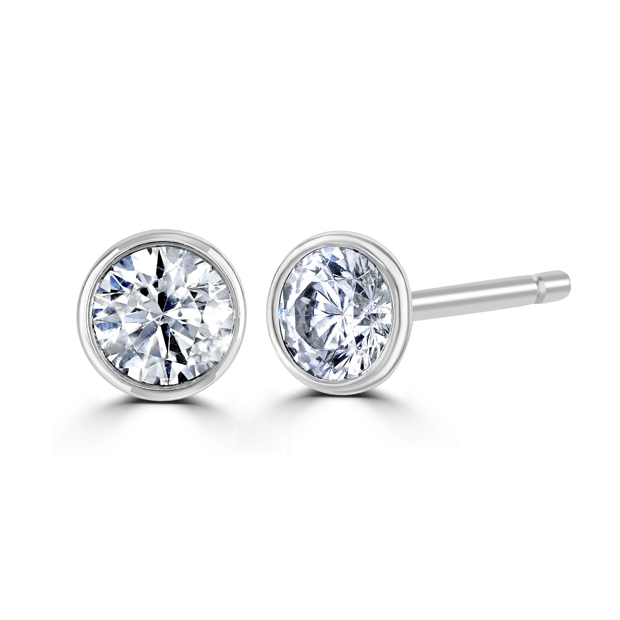 9ct White Gold 0.50ct Diamond Solitaire Stud Earrings