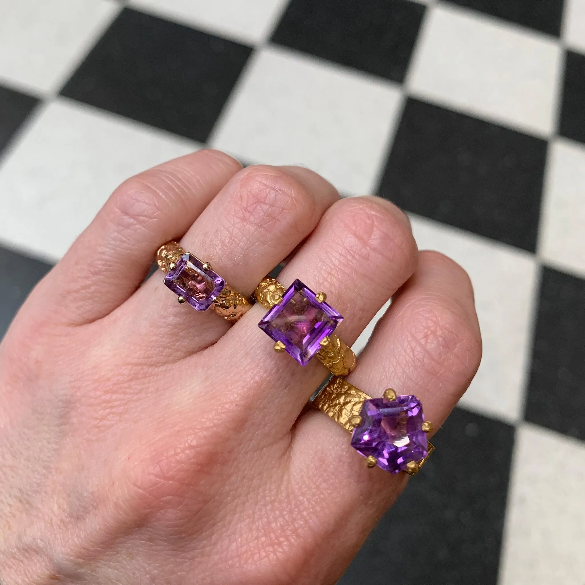 Amethyst Gorilla Skin Ring Pieces of Eight