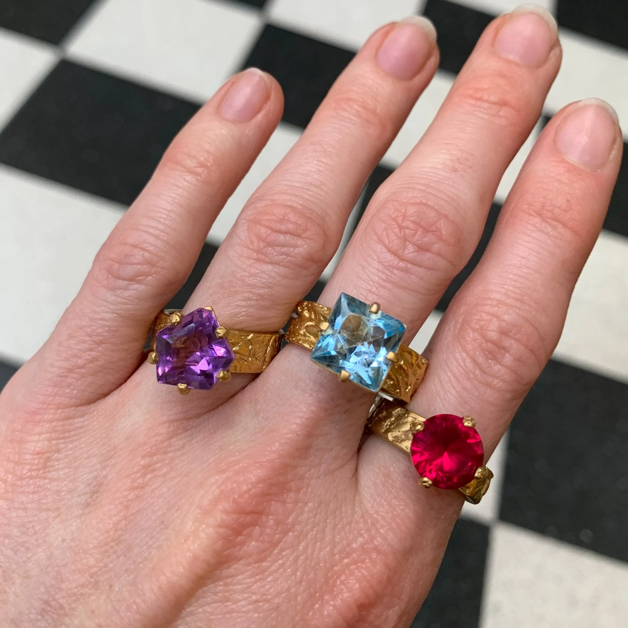 Amethyst Gorilla Skin Ring Pieces of Eight