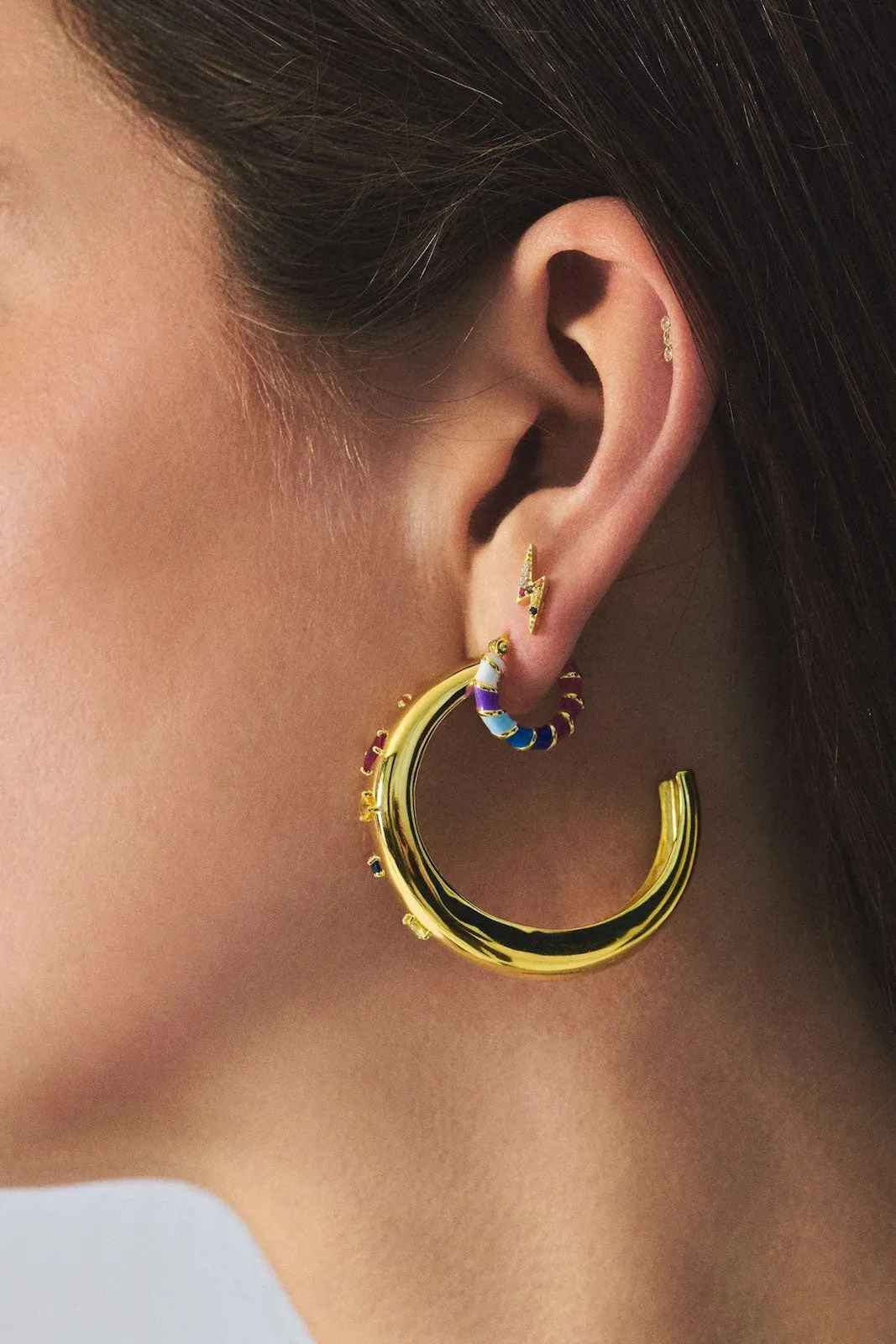Anna   Nina Holographic Hoop Earrings