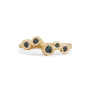 Asymmetric Sapphire Rocks Ring Pieces of Eight