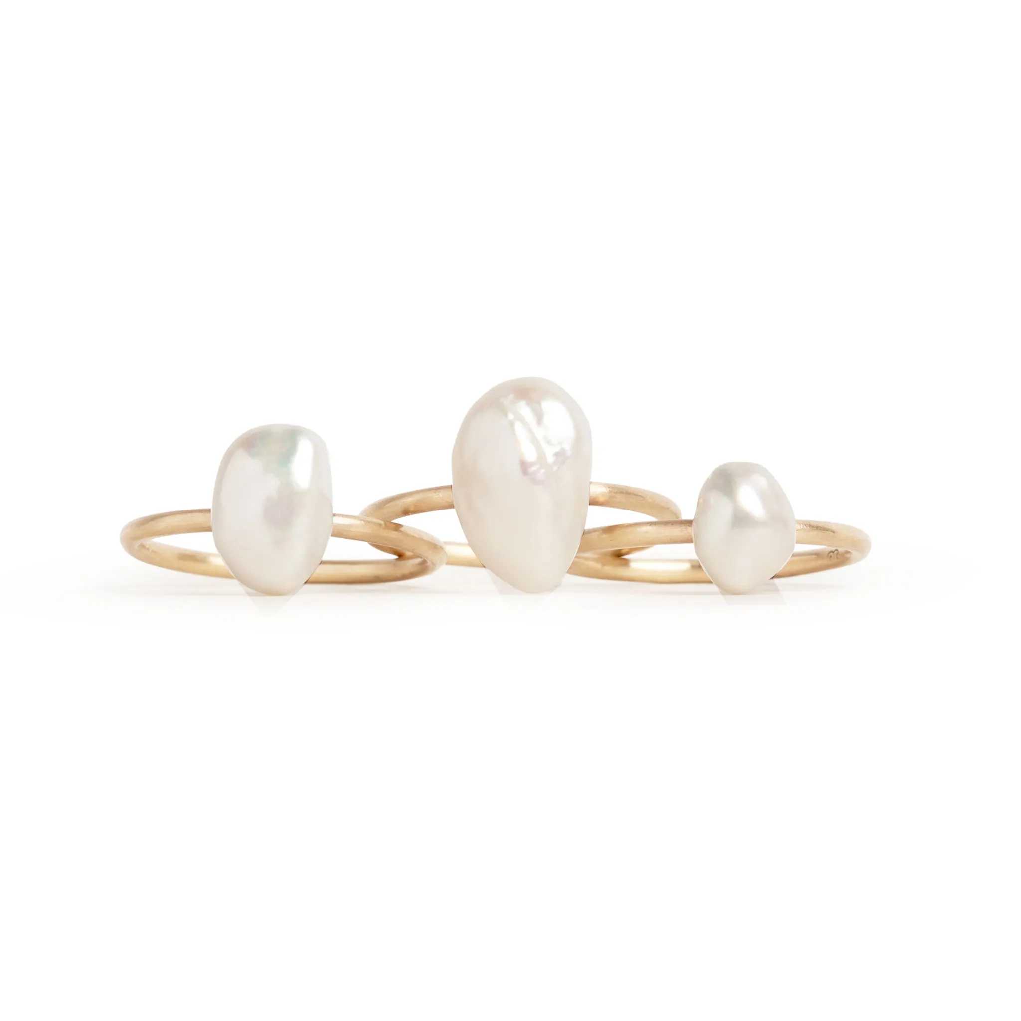 Baroque Pearl Gold Stacking Ring Pieces of Eight