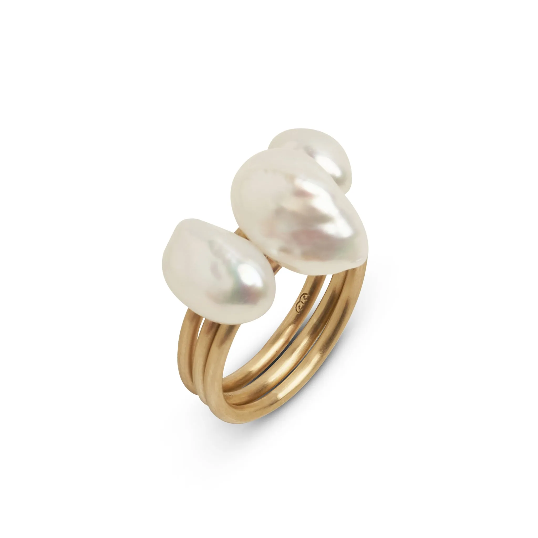Baroque Pearl Gold Stacking Ring Pieces of Eight
