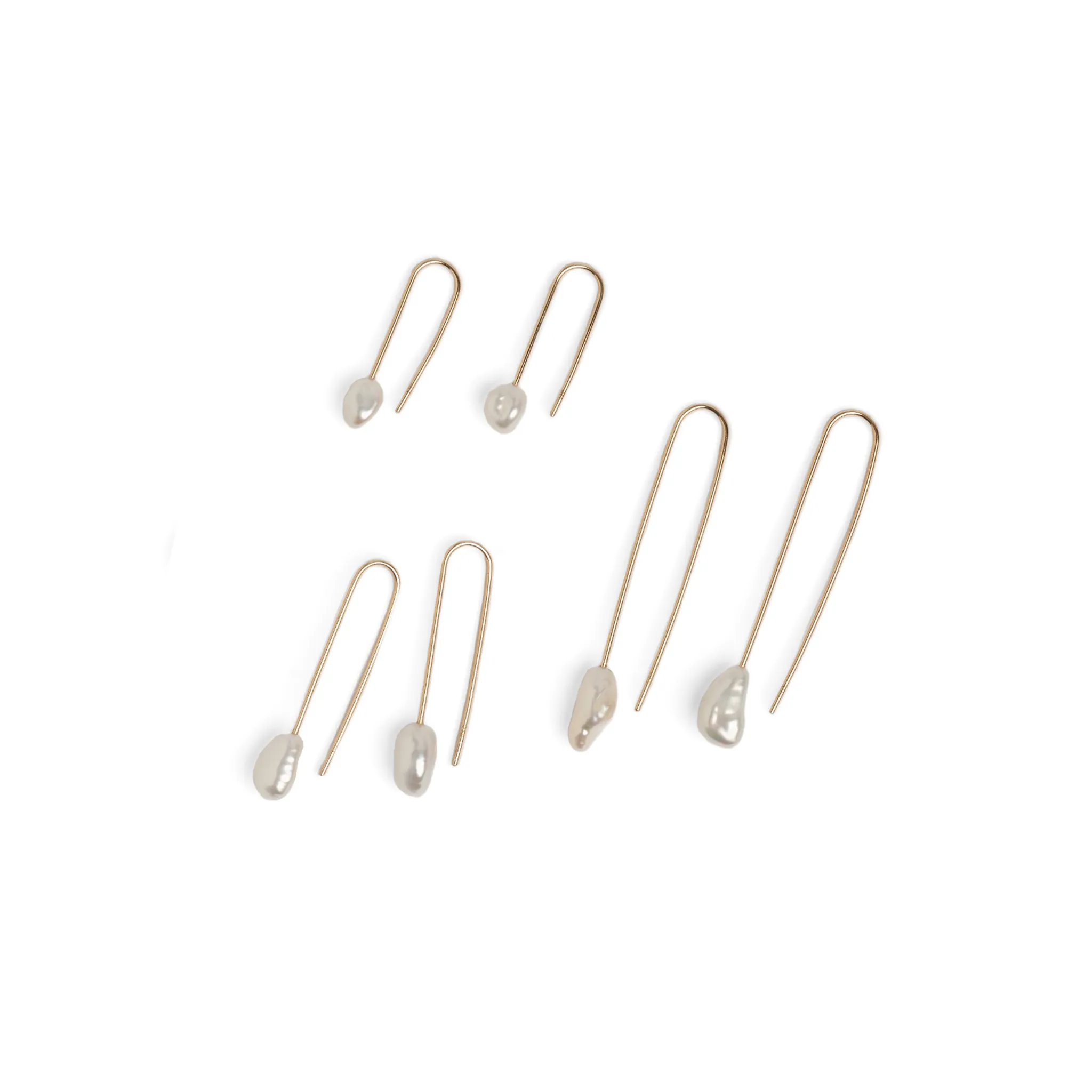 Baroque Pearl Large Gold Drop Earrings Pieces of Eight