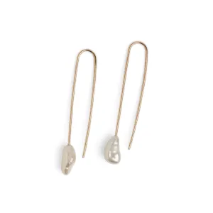Baroque Pearl Large Gold Drop Earrings Pieces of Eight
