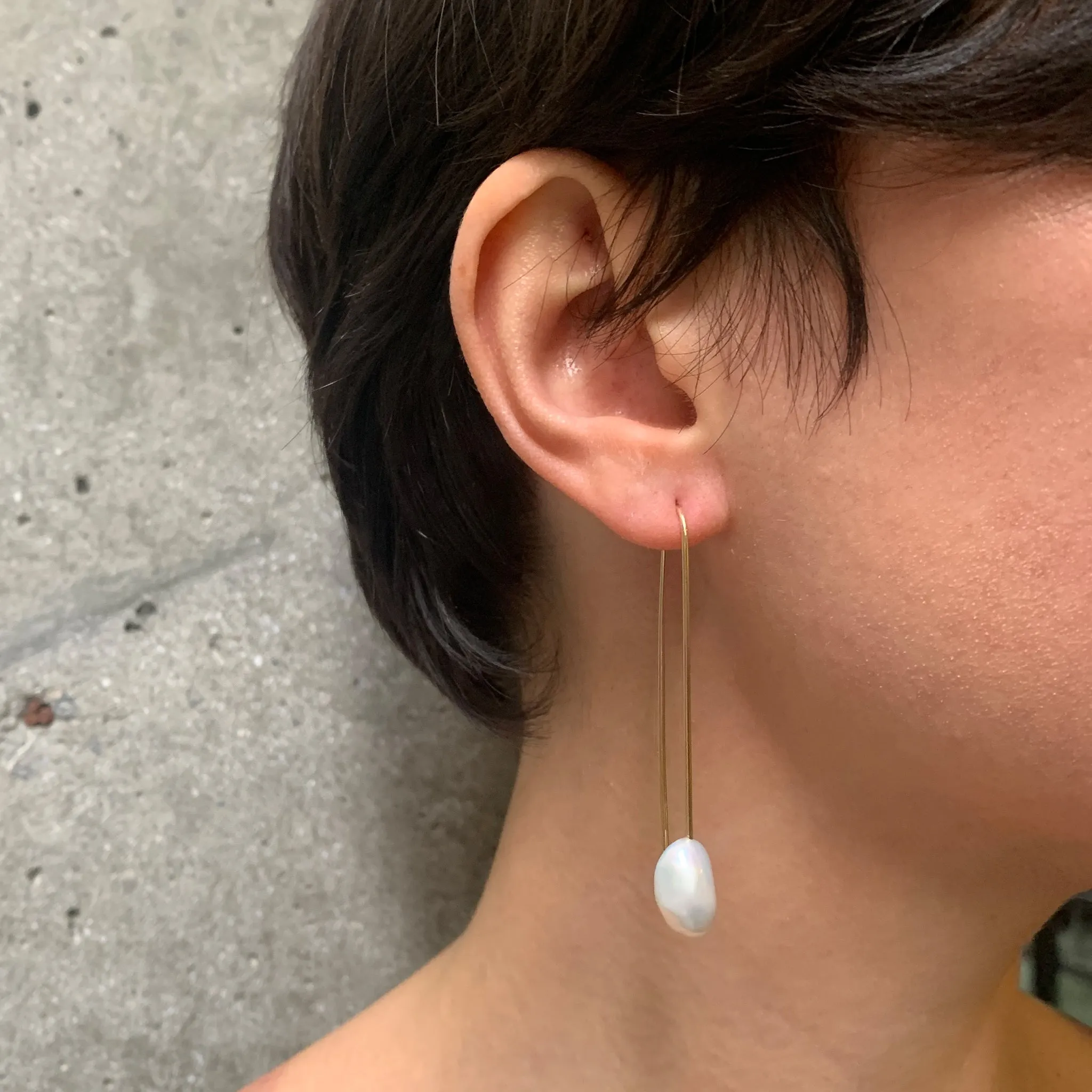 Baroque Pearl Large Gold Drop Earrings Pieces of Eight