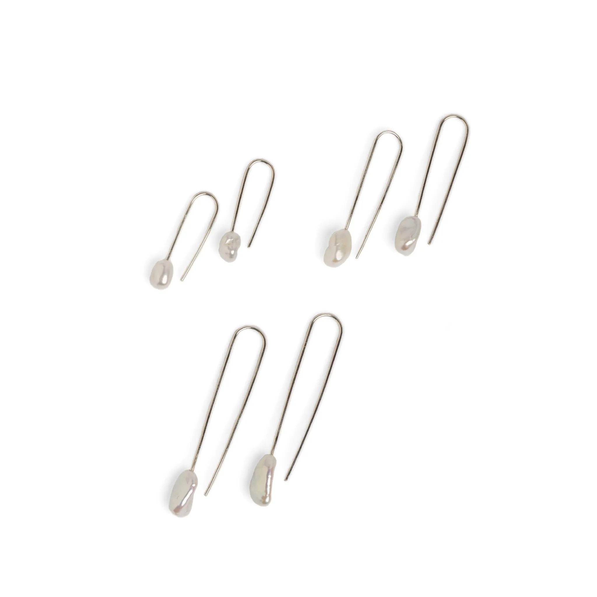 Baroque Pearl Large Silver Drop Earrings Pieces of Eight