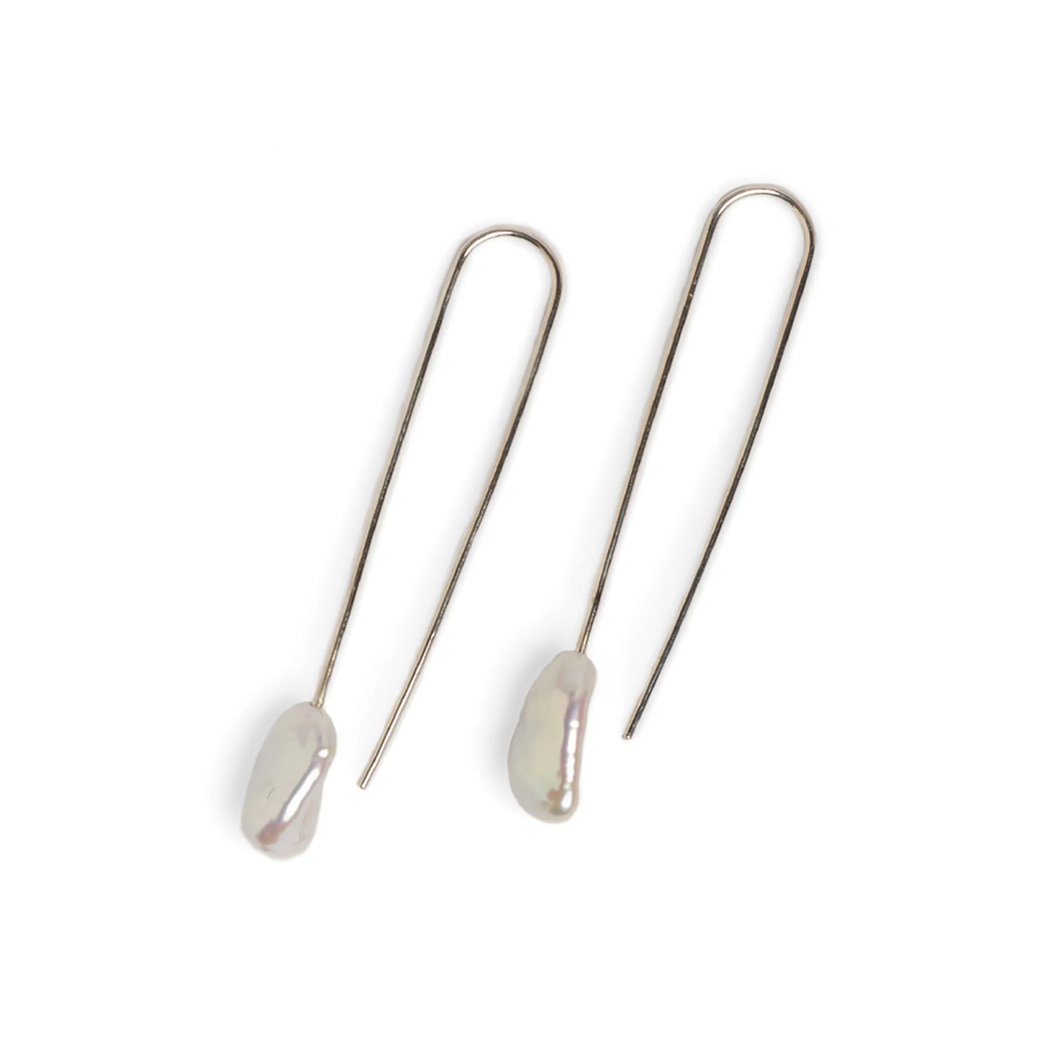 Baroque Pearl Large Silver Drop Earrings Pieces of Eight