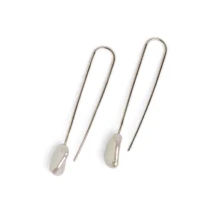Baroque Pearl Large Silver Drop Earrings Pieces of Eight