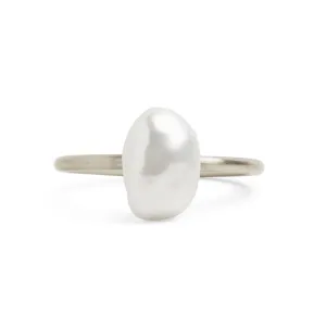 Baroque Pearl Silver Stacking Ring Pieces of Eight