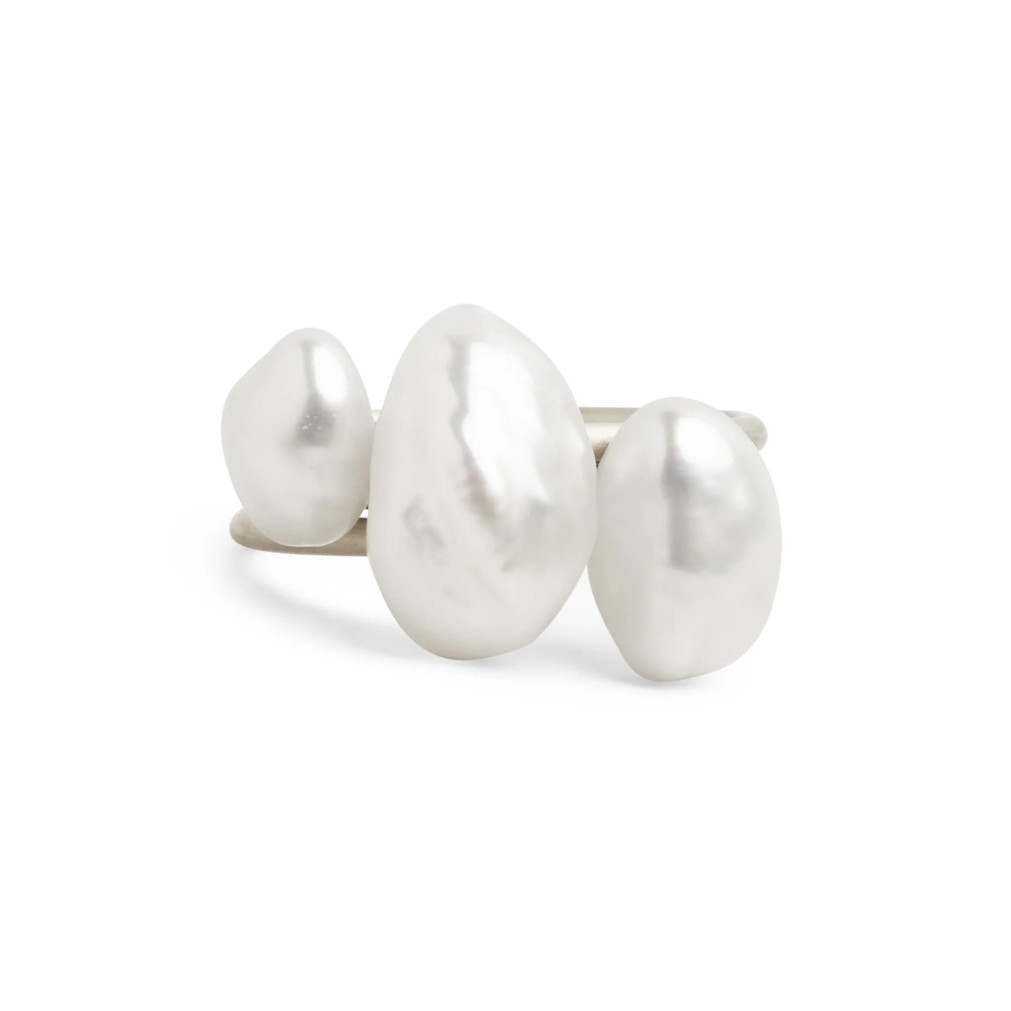 Baroque Pearl Silver Stacking Ring Pieces of Eight