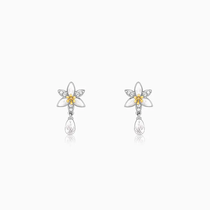Bhumi Silver Trillium Drop Earrings Giva