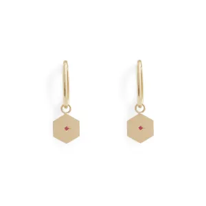 Birthstone Amulet - Hexagon Earrings Pieces of Eight