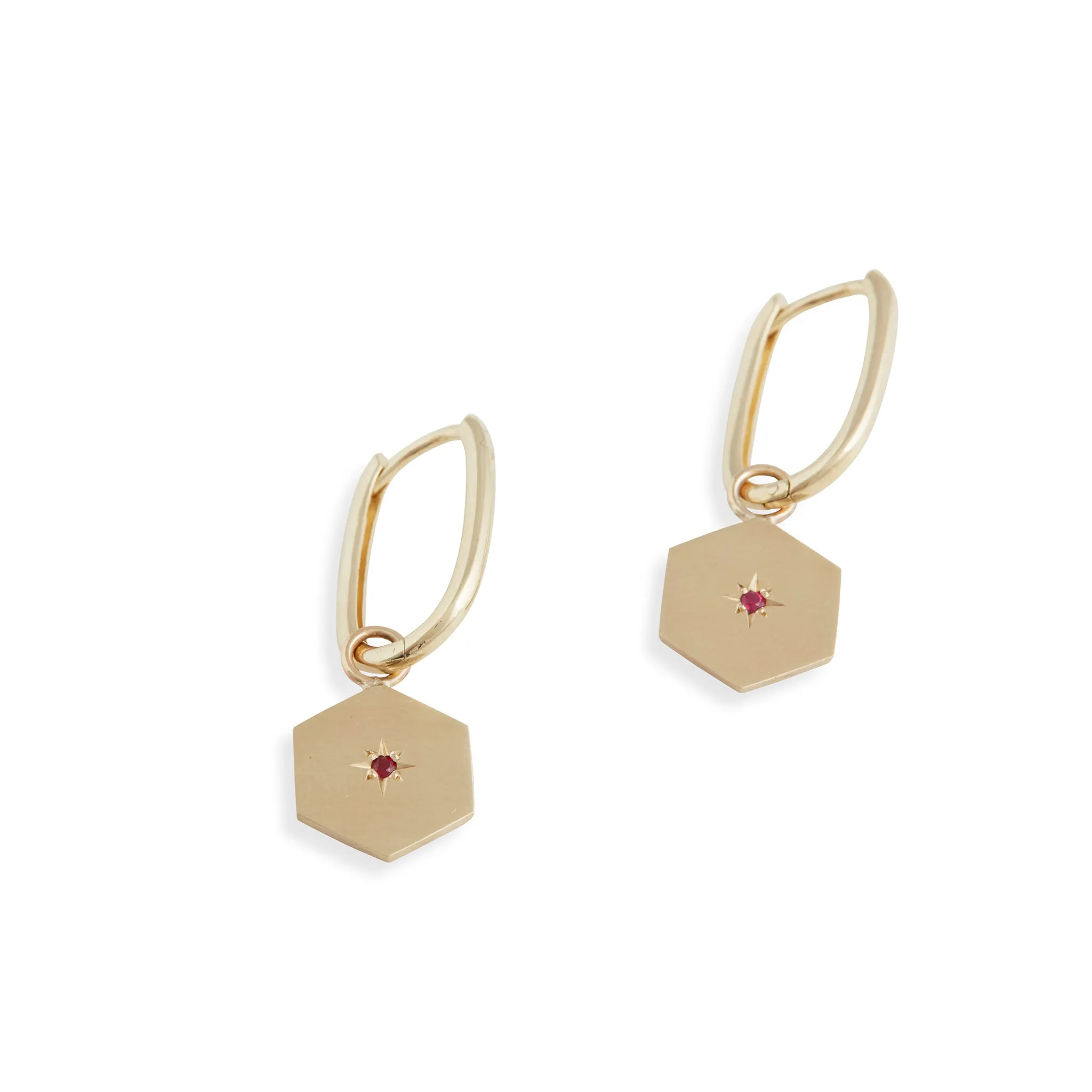 Birthstone Amulet - Hexagon Earrings Pieces of Eight