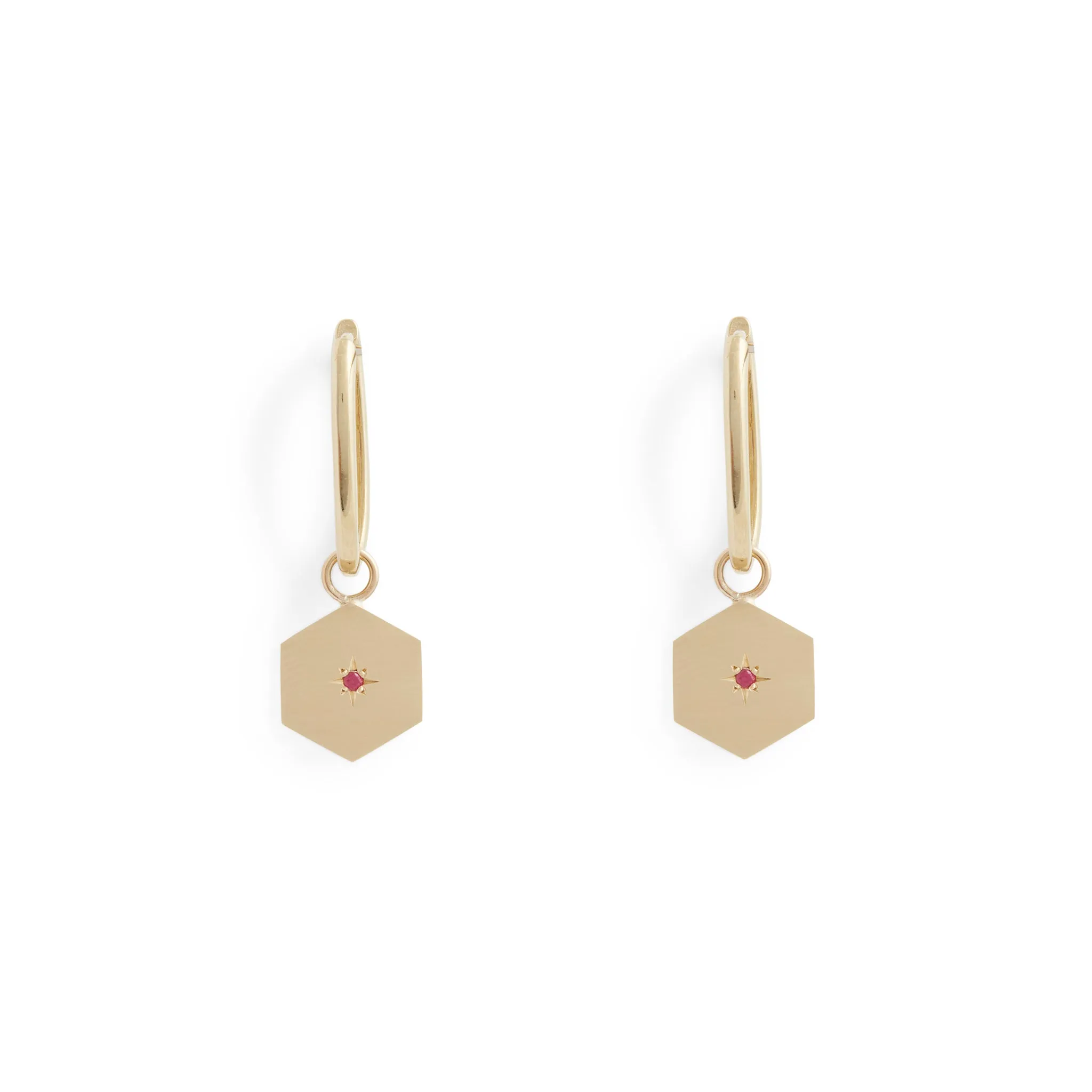 Birthstone Amulet - Hexagon Earrings Pieces of Eight