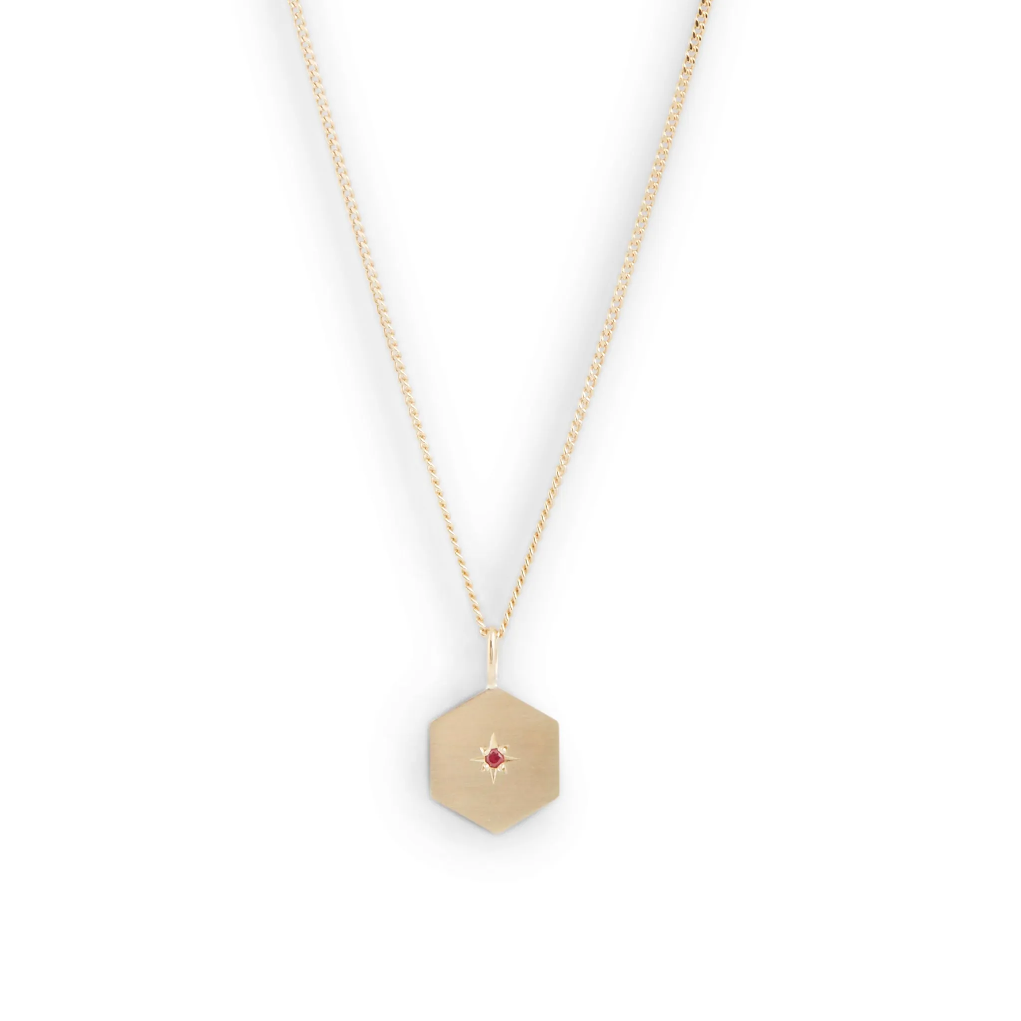 Birthstone Amulet Pendant Gold - Hexagon Pieces of Eight