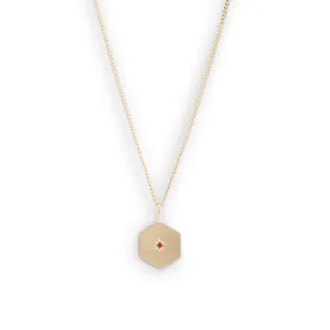 Birthstone Amulet Pendant Gold - Hexagon Pieces of Eight